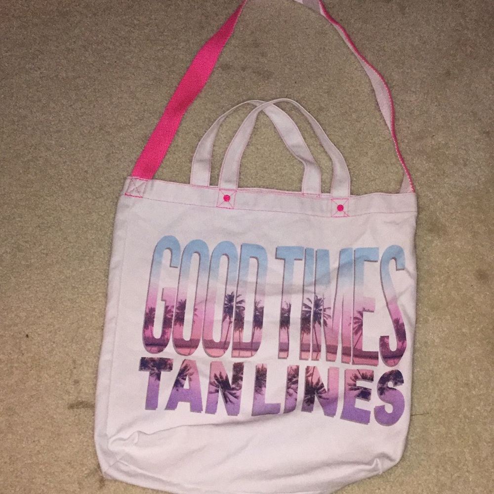 Good times tan lines tote bag